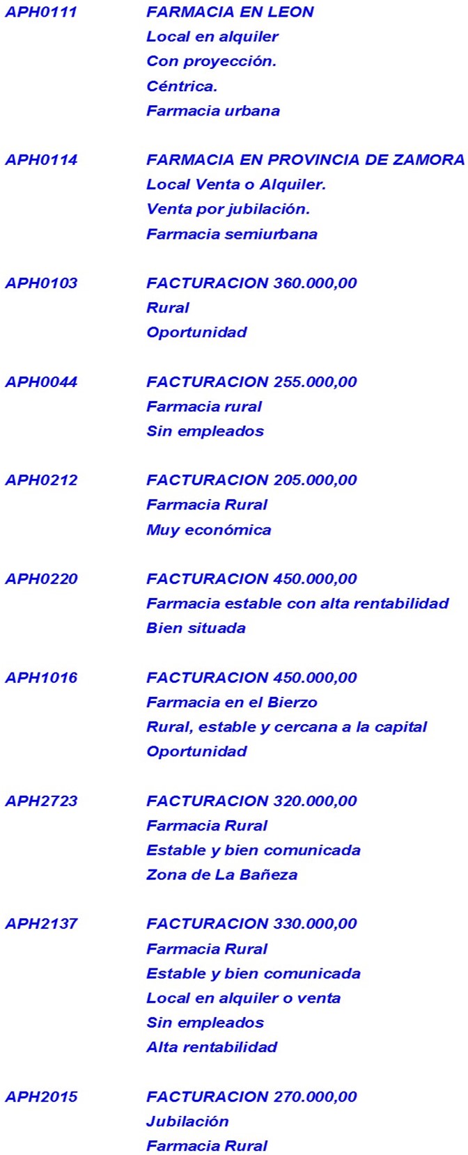 Farmacias en venta